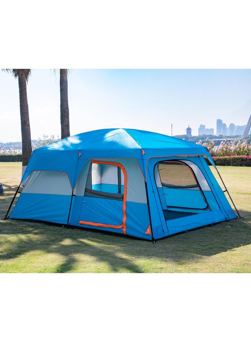 Jourvent Large Family Standing Upright Camping Tent 8-12 Persons Multi-Room Waterproof Tent with Screened Porch - Glamping Tent for Outdoor Camping & Family Vacation - Image 4